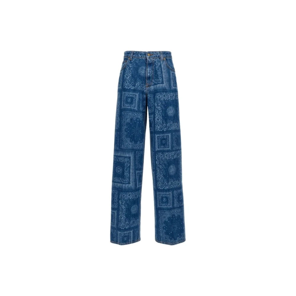 Roberto Cavalli Women's Blue Wide Jeans, Xs, Wide Leg Jeans