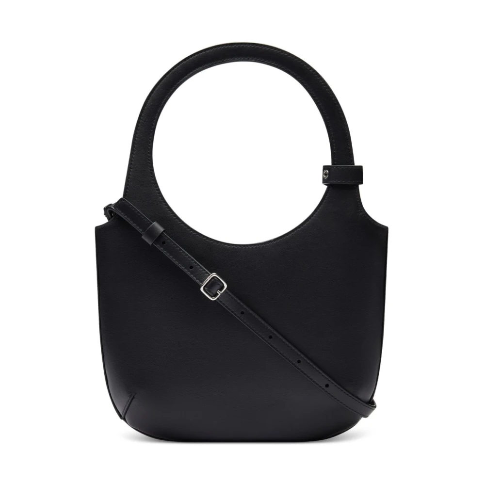 Courrèges Zwarte Leren Tas met Zilveren Logo Black Dames