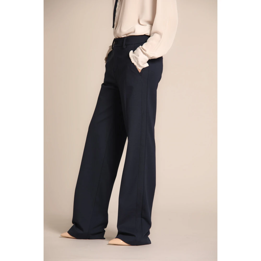 Mason's Navy Blue Straight Chino Broek Blue Dames