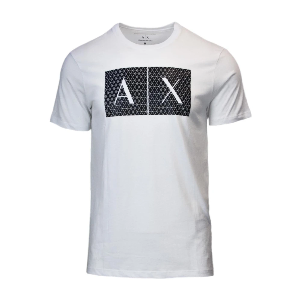 Armani Exchange Uomo Bianco Tshirt Geometric Ax Logo