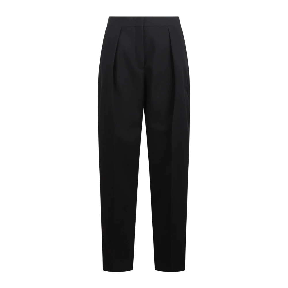 Jil Sander Straight-leg Geplooide Broek Black Dames
