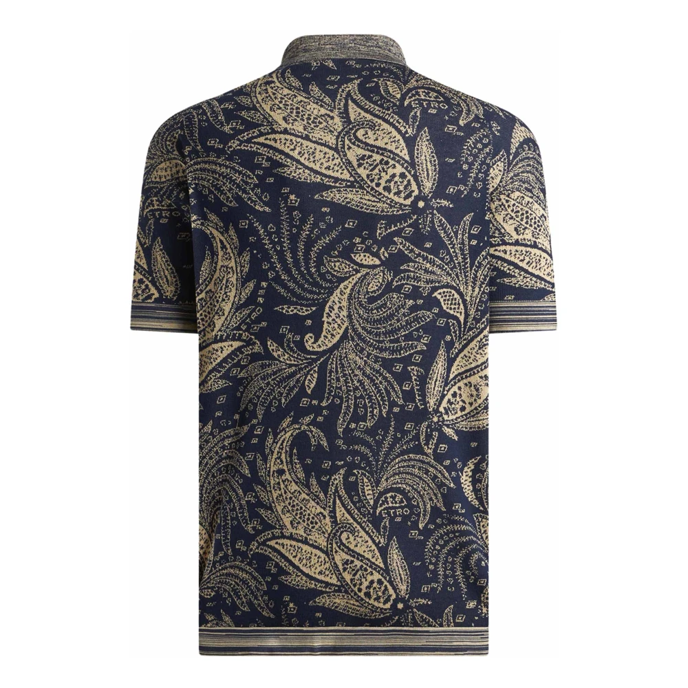 ETRO Blauw Jacquard Paisley Overhemd Blue Heren