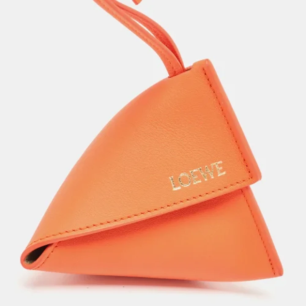 Loewe Pre-owned Leather key-holders Orange Dames