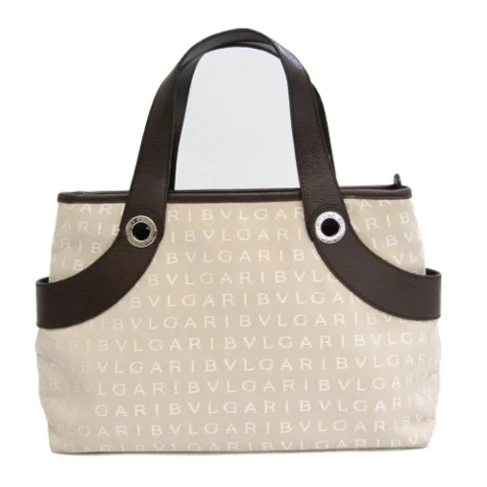 Bvlgari Vintage Pre-owned Leather handbags Beige Dames