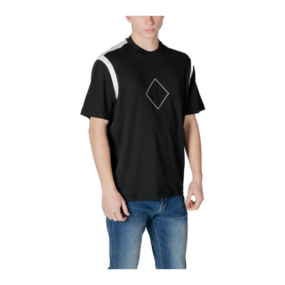 Armani Exchange Zwarte Katoenen T-shirt voor Mannen Black Heren