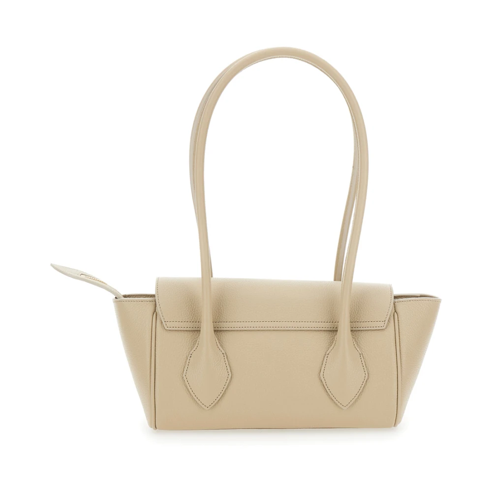 Salvatore Ferragamo Florence Beige Schoudertas met Logo Beige Dames