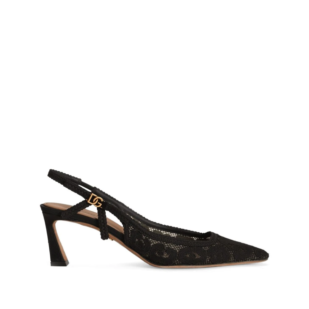 Dolce & Gabbana Women's Black Lace Slingback Pumps - Pumps - 7 Uk - Shoes