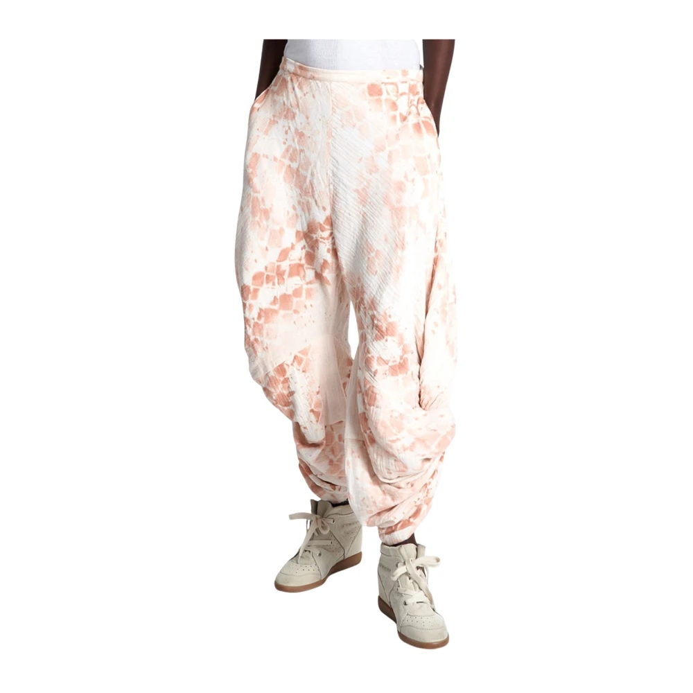 One Teaspoon Women's Beige Wide Trousers, 2XS, Cotton Harem Trousers