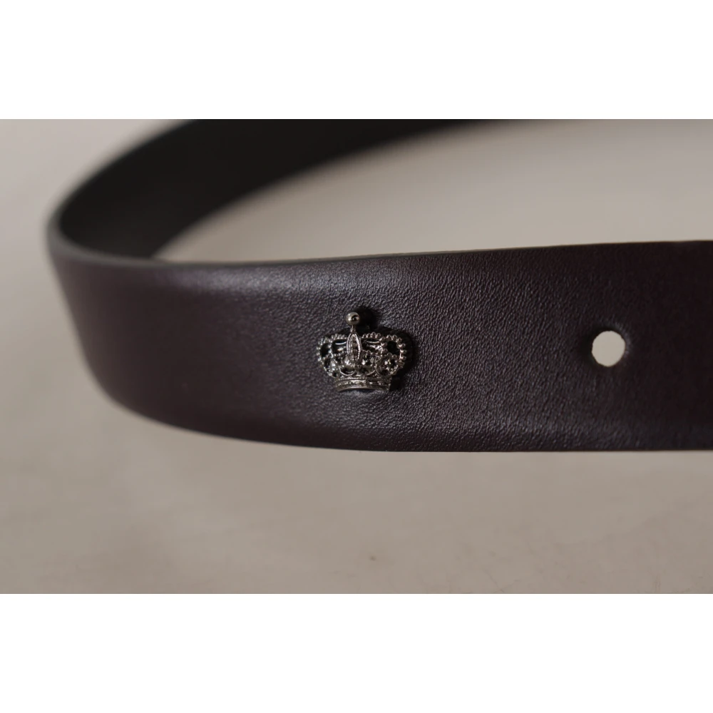Dolce & Gabbana Elegante donkerbruine leren riem Brown Unisex