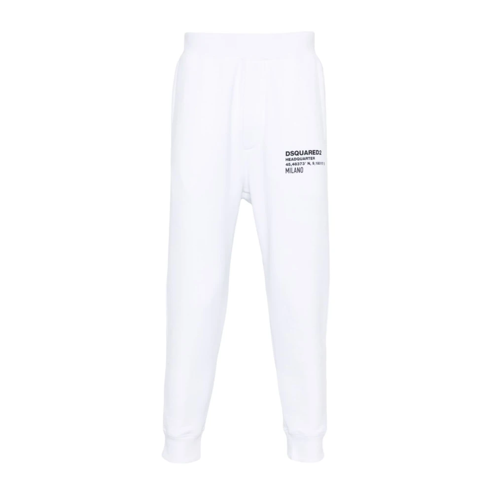 Dsquared2 White Stylish Trousers For Men - Male - Sweatpants - S - Trousers