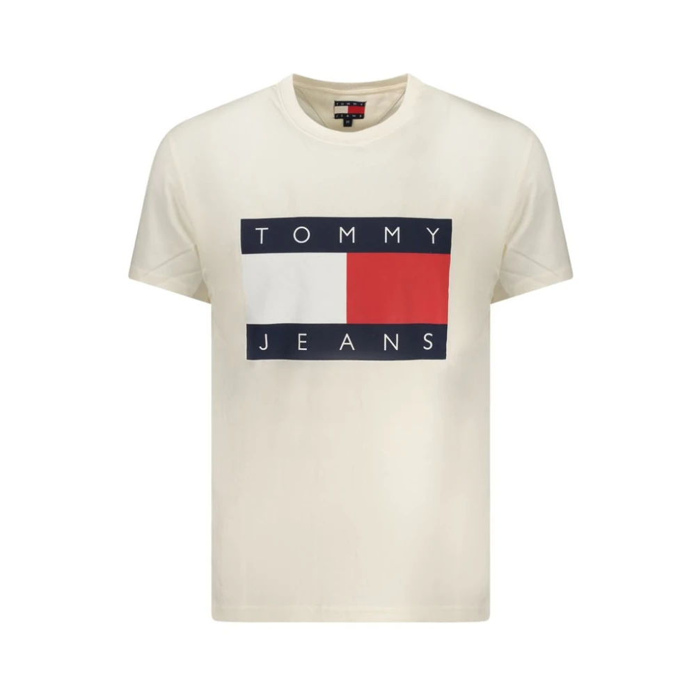 Tommy Hilfiger Bianco Cotton T-Shirt - Male - T-Shirts - Beige - S - Tops