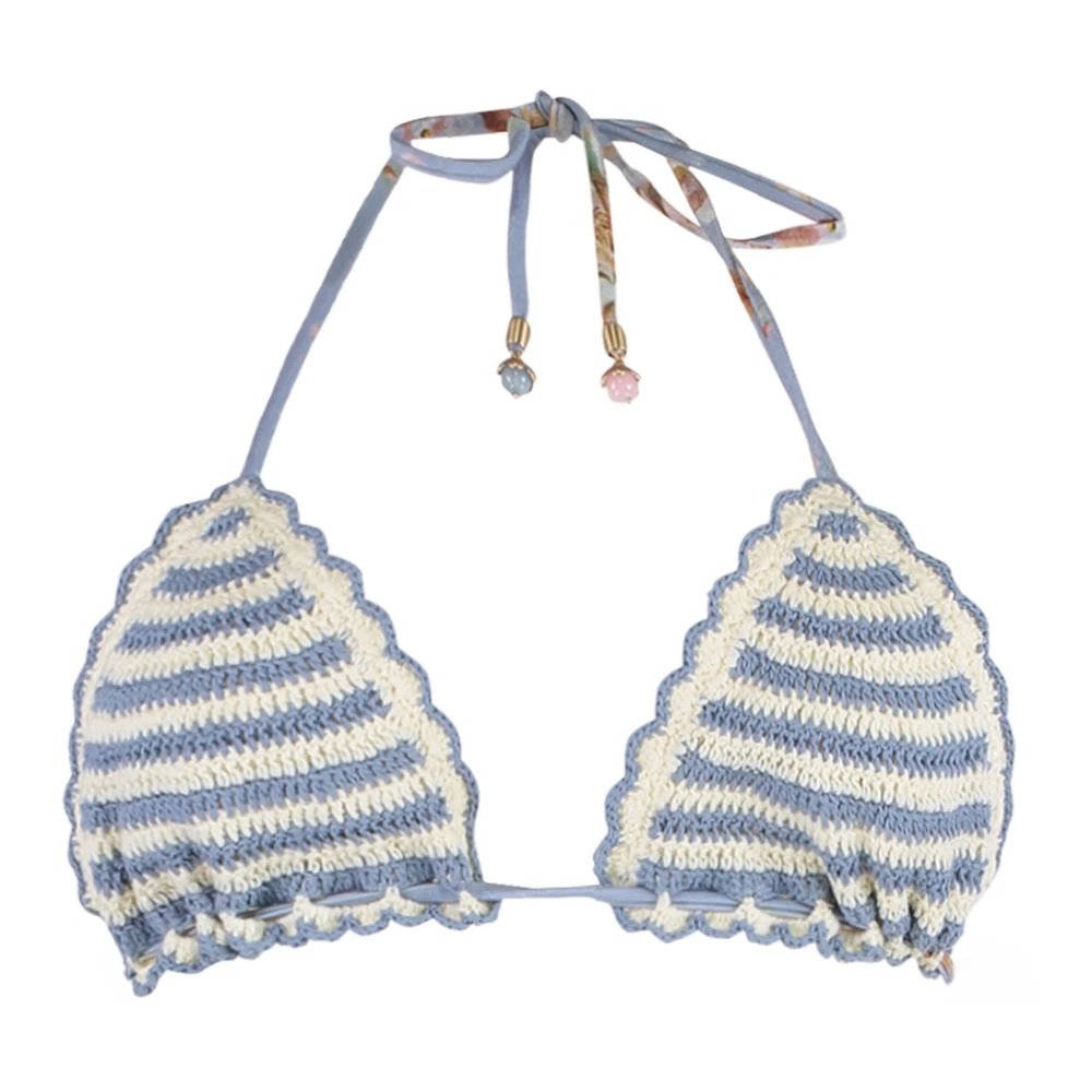 Zimmermann Women's Multicolor Bikinis, S, Awaken Crochet Tri Bikini Top