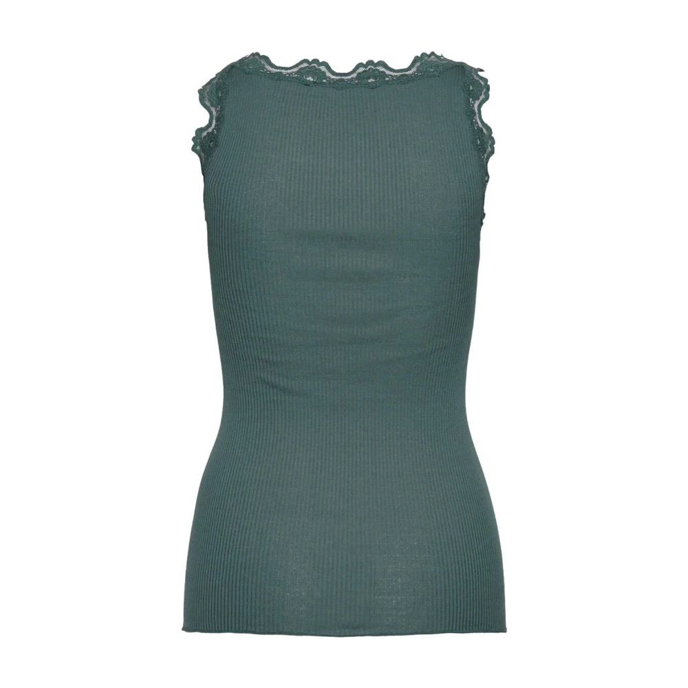 Rosemunde Zijden Kant Top Mouwloos Green Dames