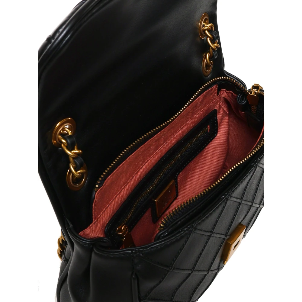 V73 Zwarte Flap Tas met Matelassé Motief Black Dames