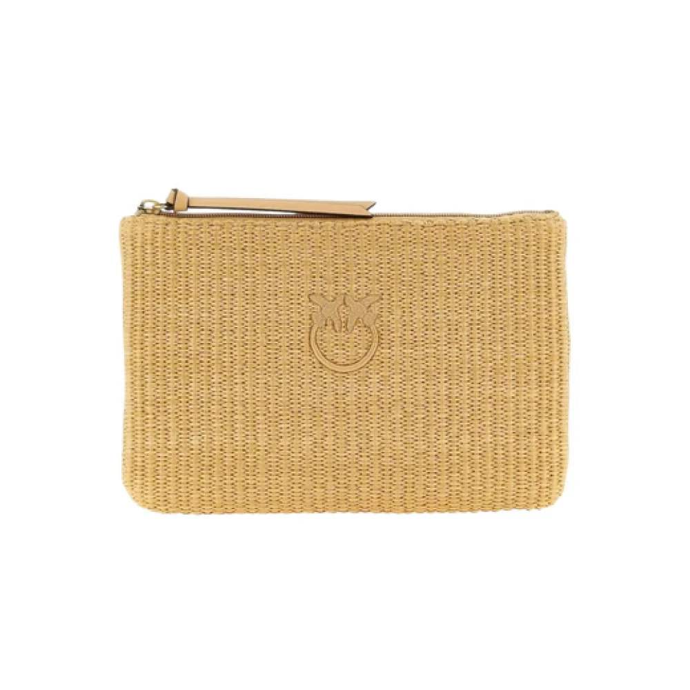 Pinko Women's Beige Clutches, One Size, Pochette Rafia