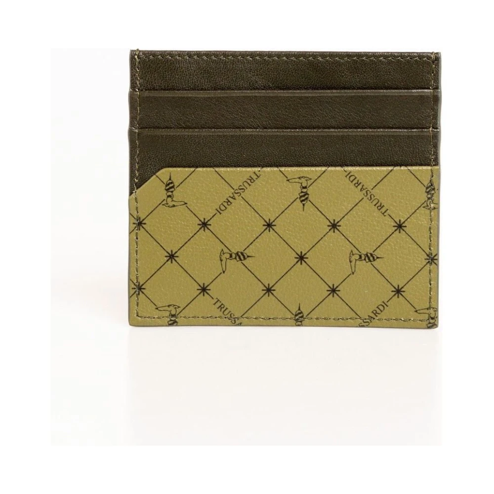 Trussardi Leren Kaarthouder Elegante Stijl Green Dames