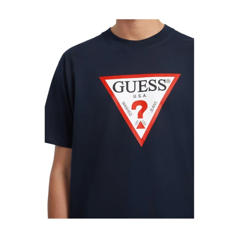 Guess Korte Mouw T-shirt Blue Heren