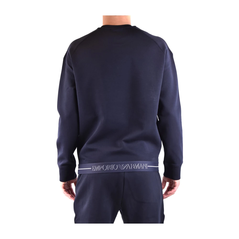 Emporio Armani Sky Kleurige Stijlvolle Sweatshirt Aw22 Blue Heren