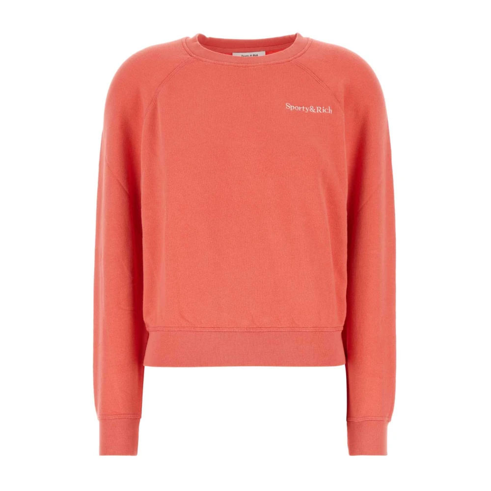 Sporty & Rich Stretch Katoen Zalm Sweatshirt Pink Dames