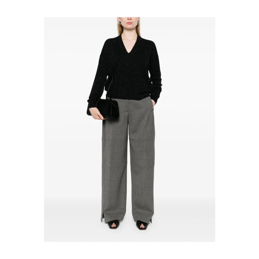 PESERICO Stijlvolle Gebreide Top Black Dames