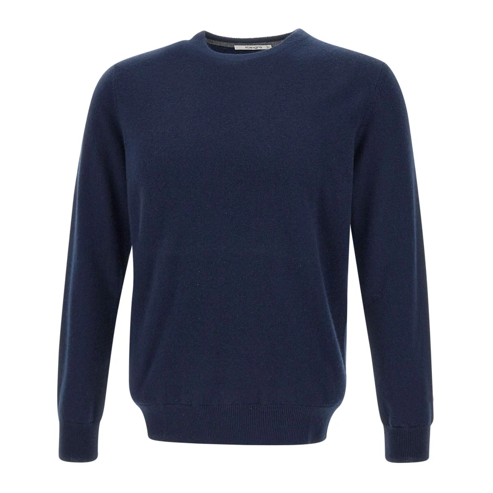 Kangra Men's Blue Round-Neck Knitwear, 5XL, Crew Neck Jumper