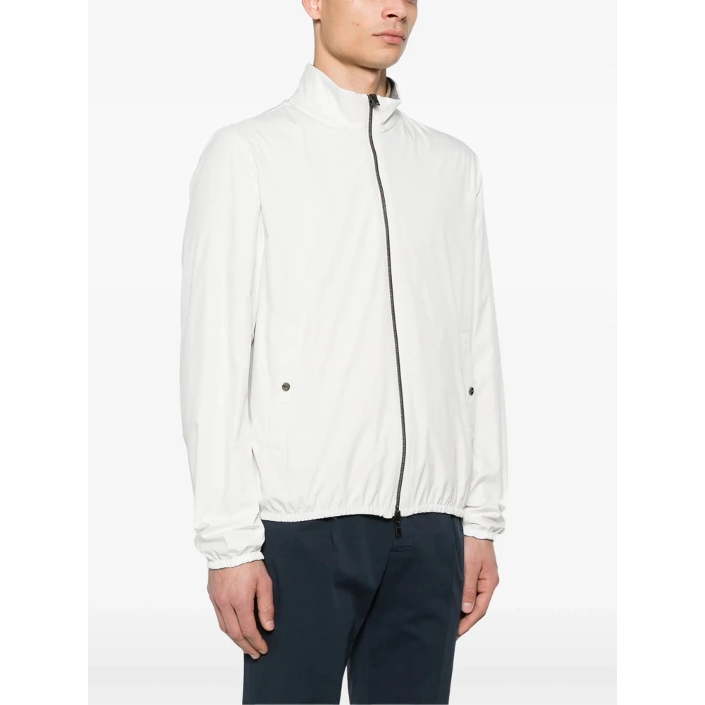 Herno Omkeerbare Ultralichte Polyester Jas met Rits White Heren