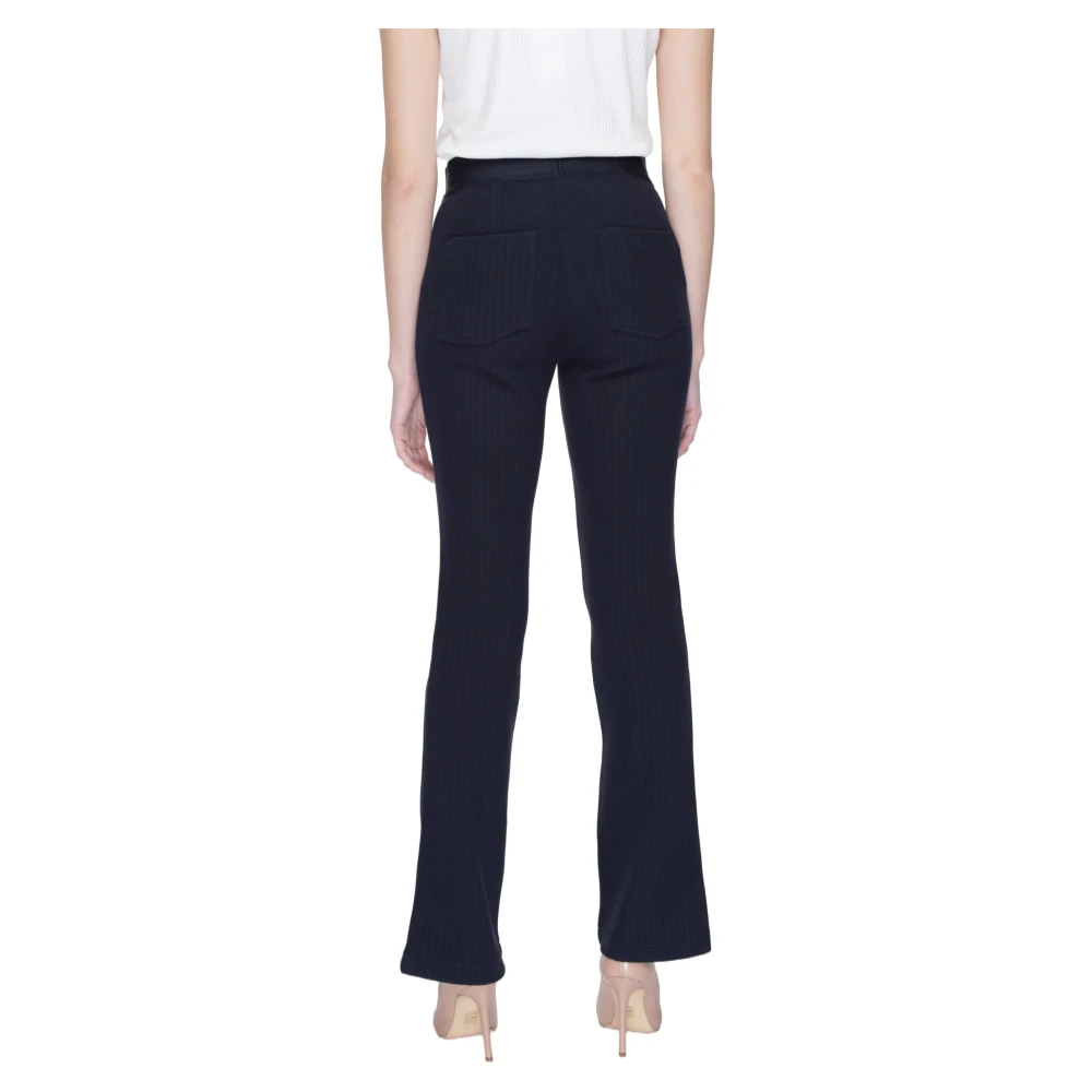 Street One Blauwe katoenmix slip-on broek Blue Dames