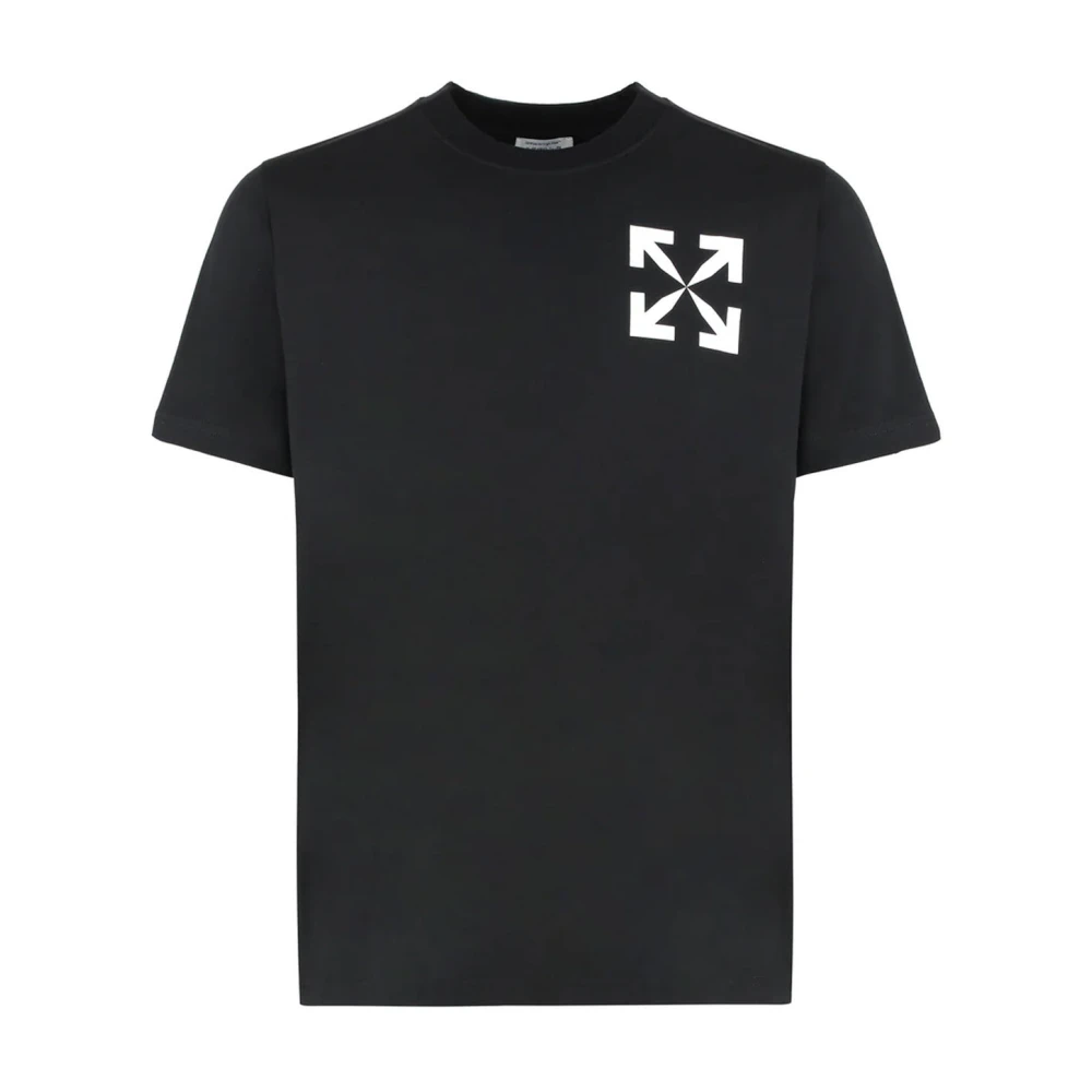 Off White Men's Black Cotton Crew-Neck T-Shirt - T-Shirts - M - Tops