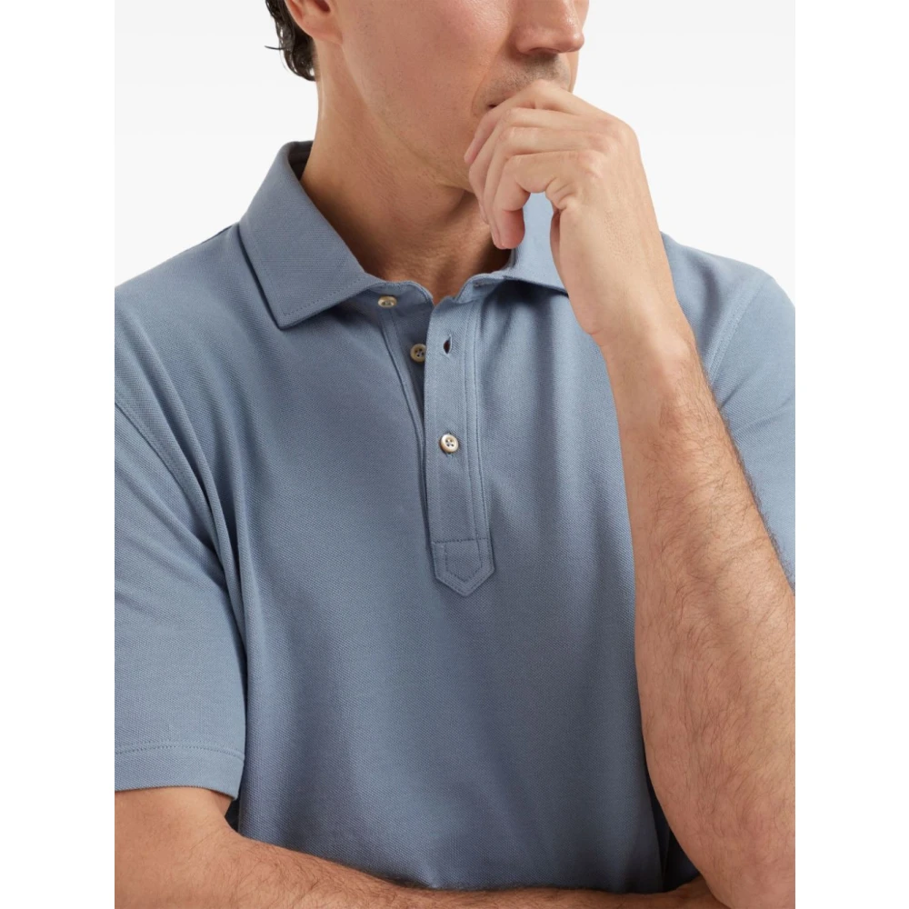 BRUNELLO CUCINELLI Lichtblauwe T-shirts en Polos Blue Heren