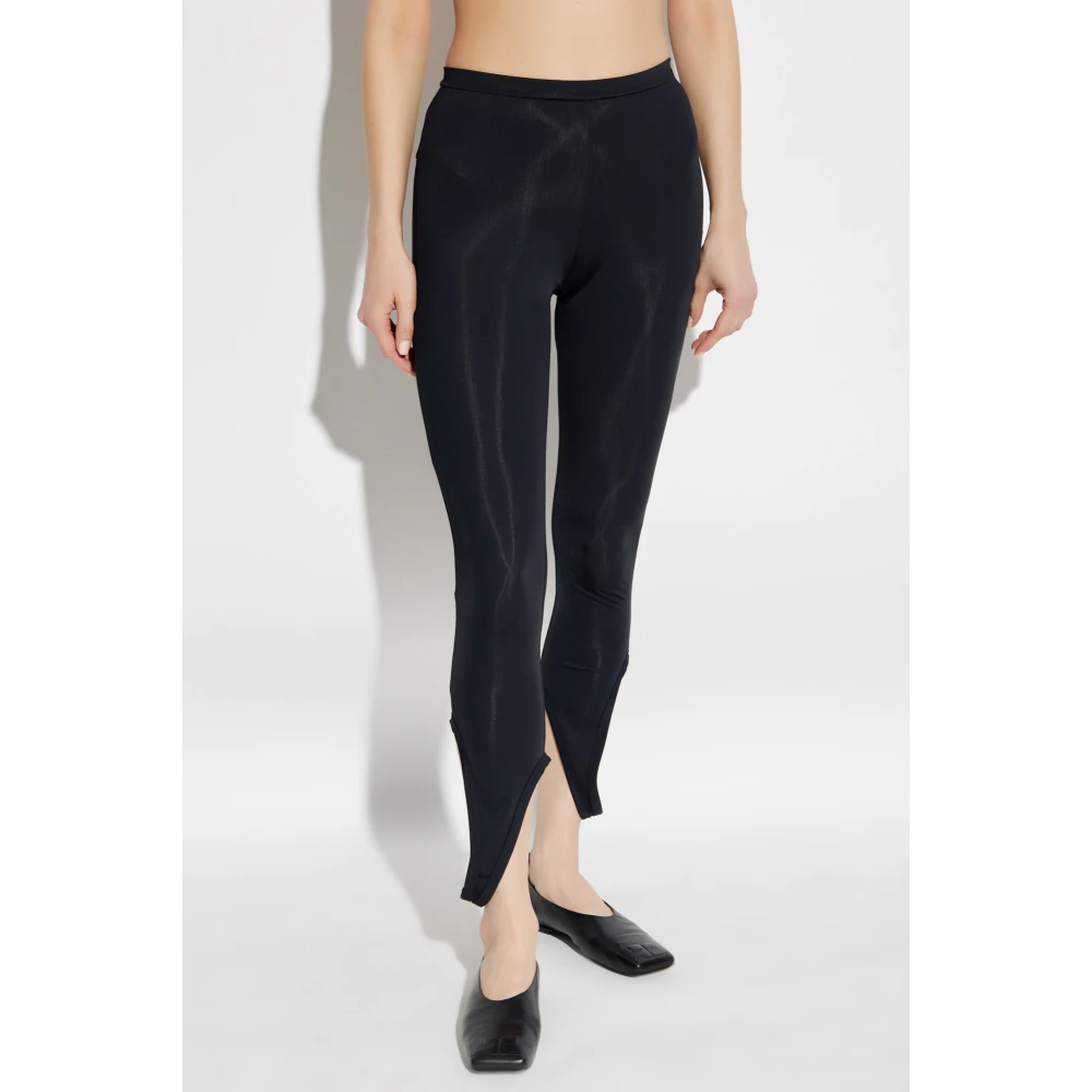 Courrèges Leggings met logo Black Dames