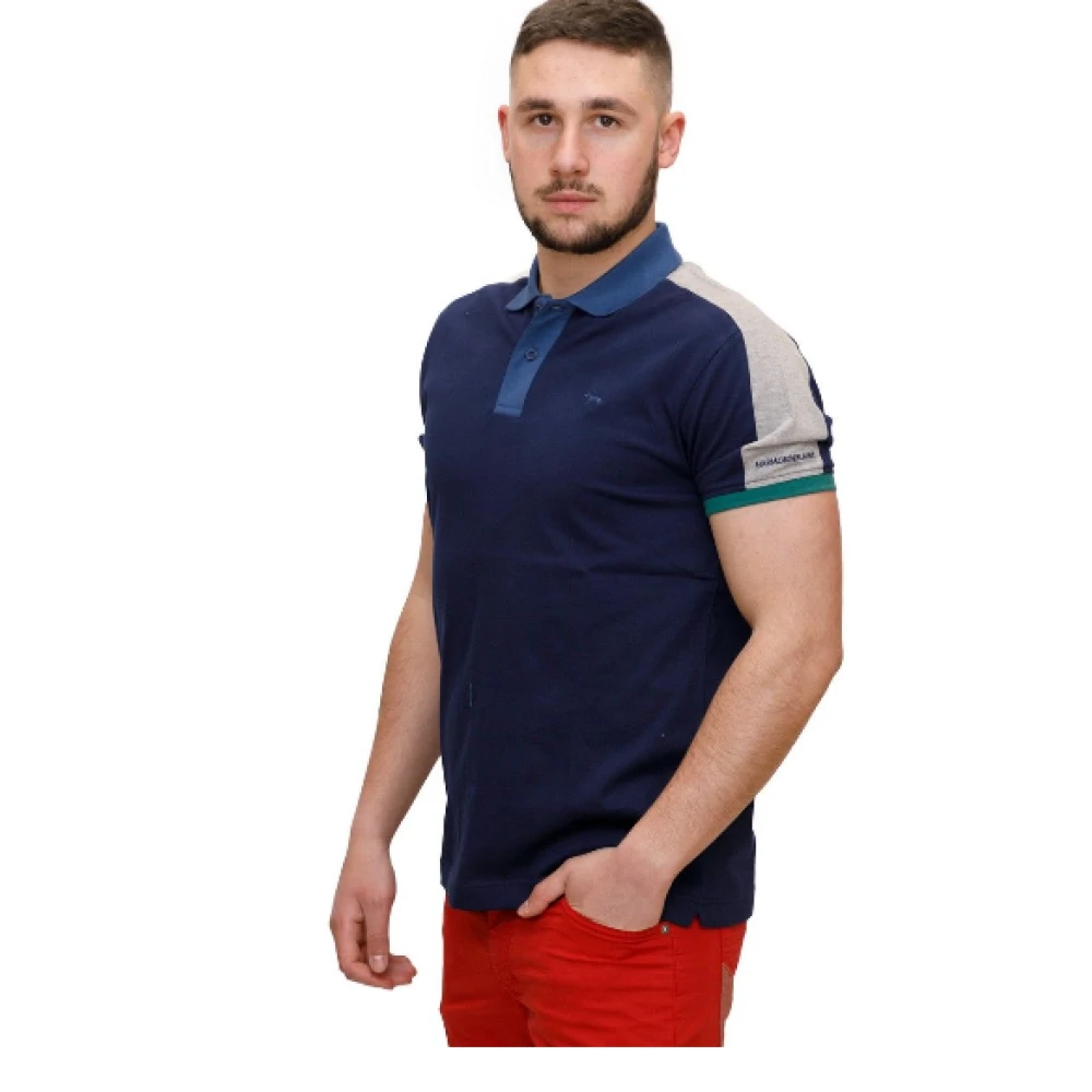 Harmont & Blaine Blauwe Polo met Contrastdetails Blue Heren