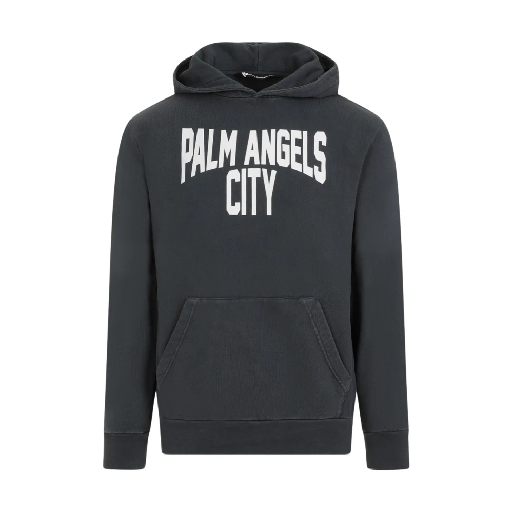 Palm Angels Donkergrijze City Washed Hoodie Gray Heren