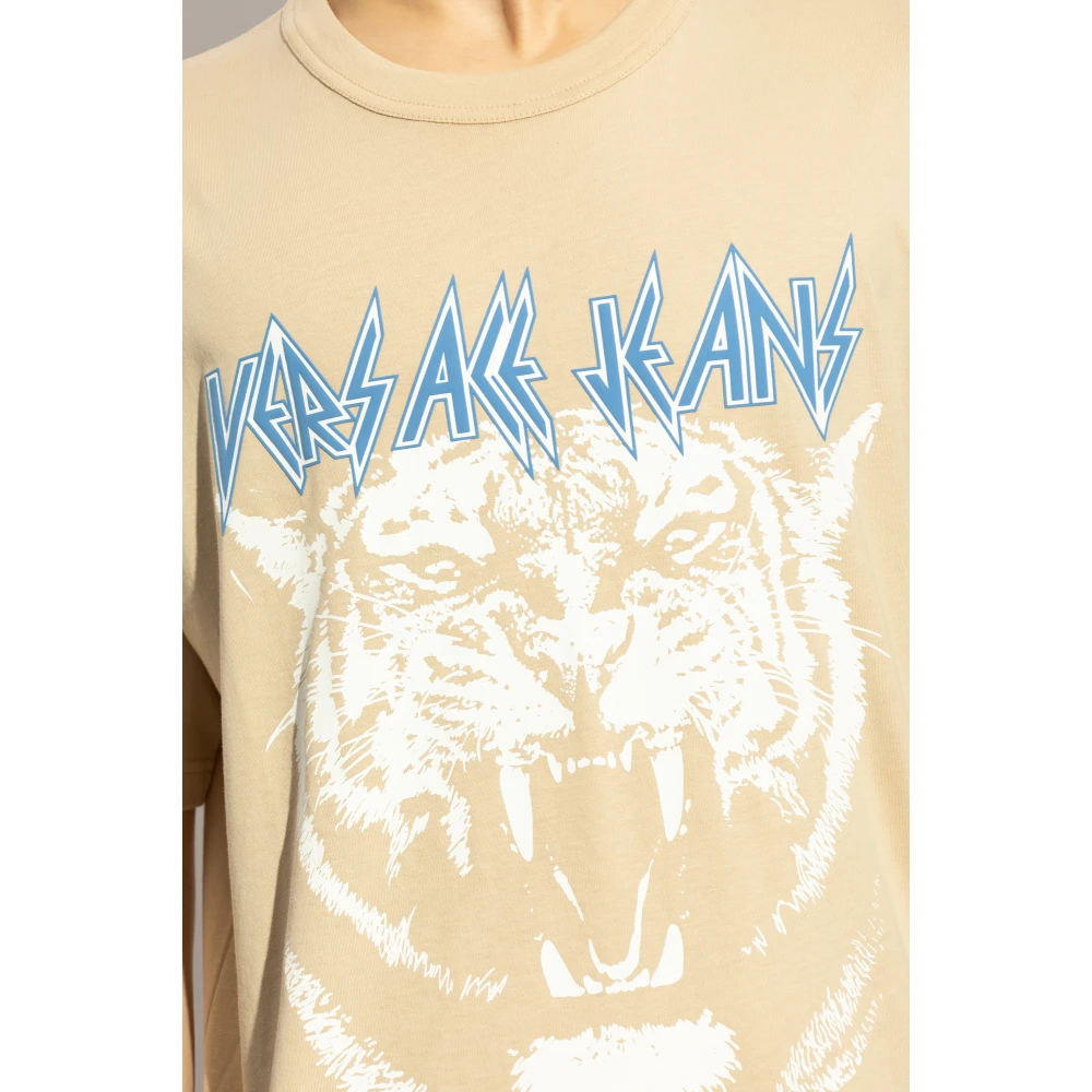 Versace Jeans Couture Bedrukt T-shirt Beige Heren