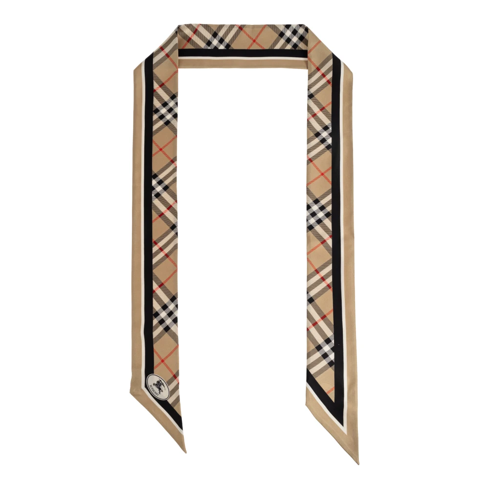 Burberry Unisex Beige Accessoires One Size, Zijden Sjaal