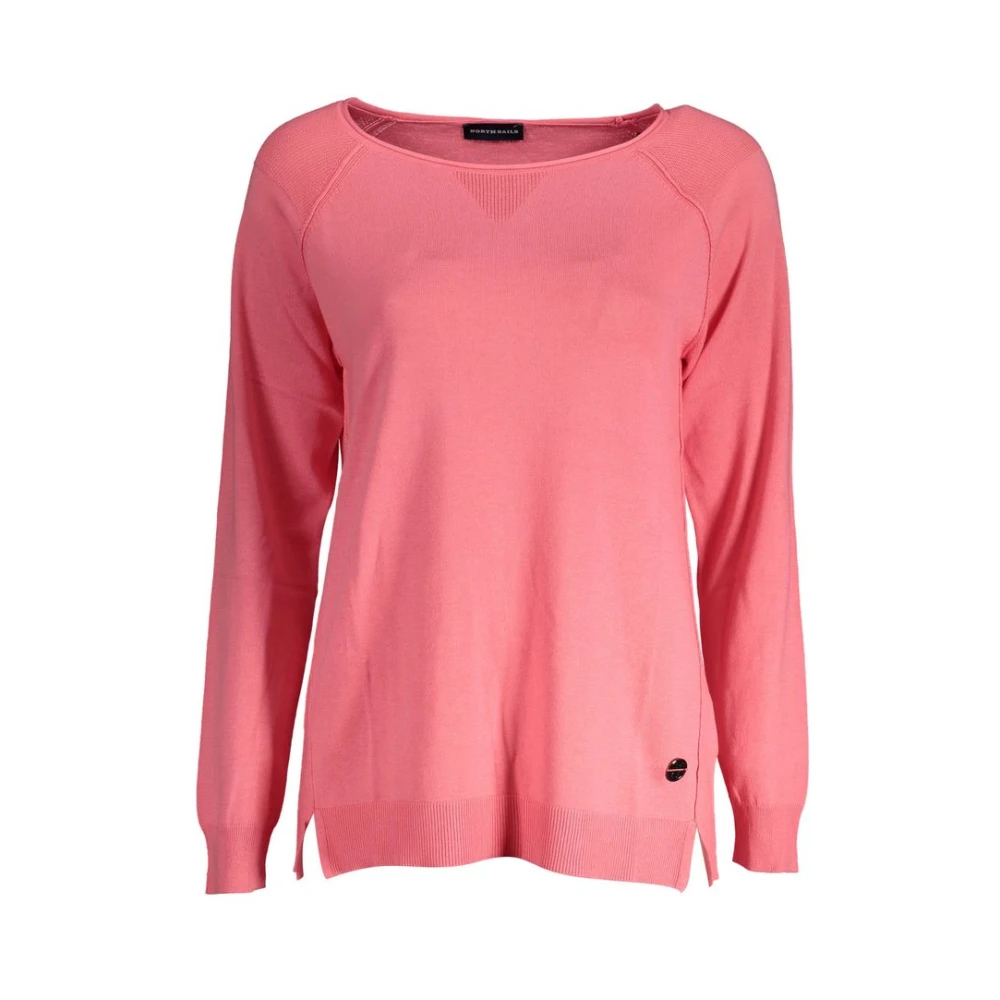 North Sails Women's Pink Cotton Sweater With Contrasting Details