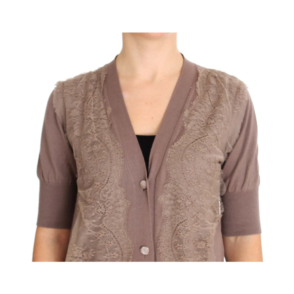Pink Memories Elegante Lila Kant Gebreide Trui Purple Dames