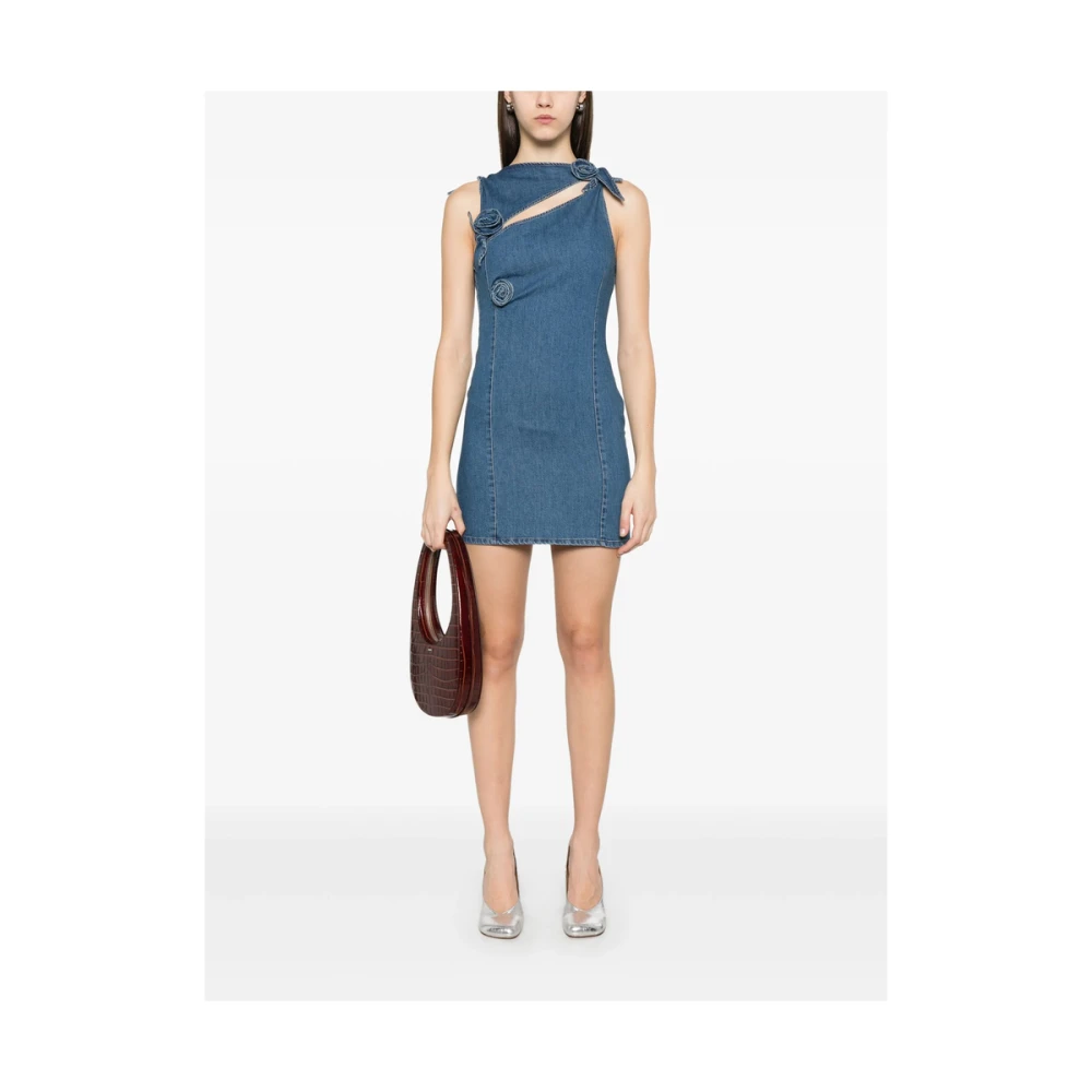 Coperni Indigo Blauwe Mouwloze Jurk met Uitsparingen Blue Dames