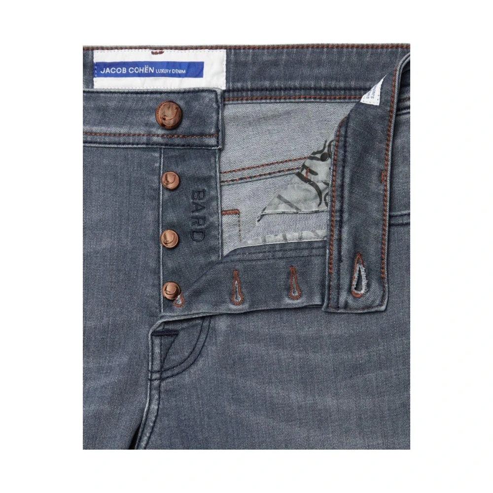 Jacob Cohën Grijze Bard Jeans met Rode Stiksels Blue Heren