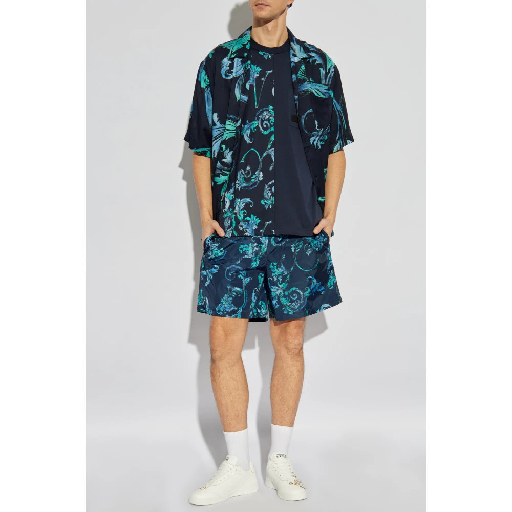 Versace Jeans Couture Kortemouwenshirt Blue Heren