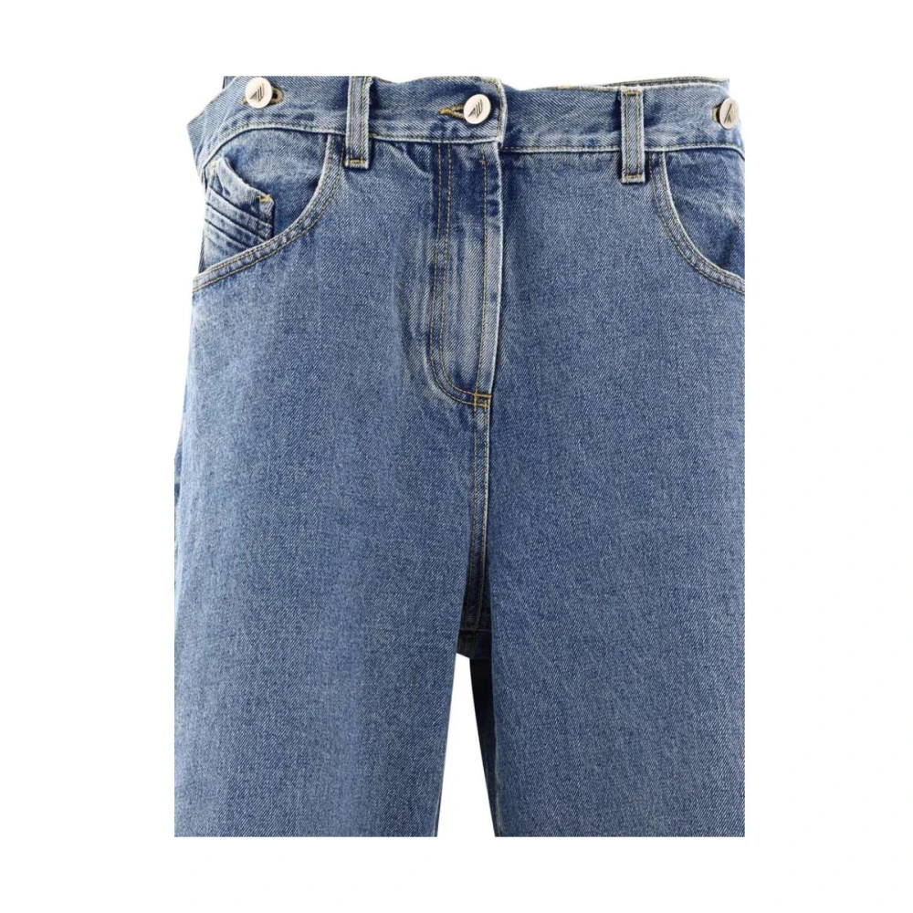 The Attico Indigo Blauw Geborduurde Denim Jeans Blue Dames