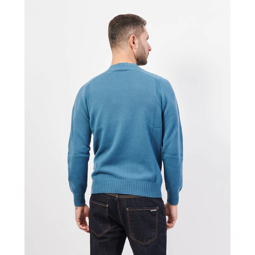 Gran Sasso Blauwe Alpaca Cashmere Trui Blue Heren