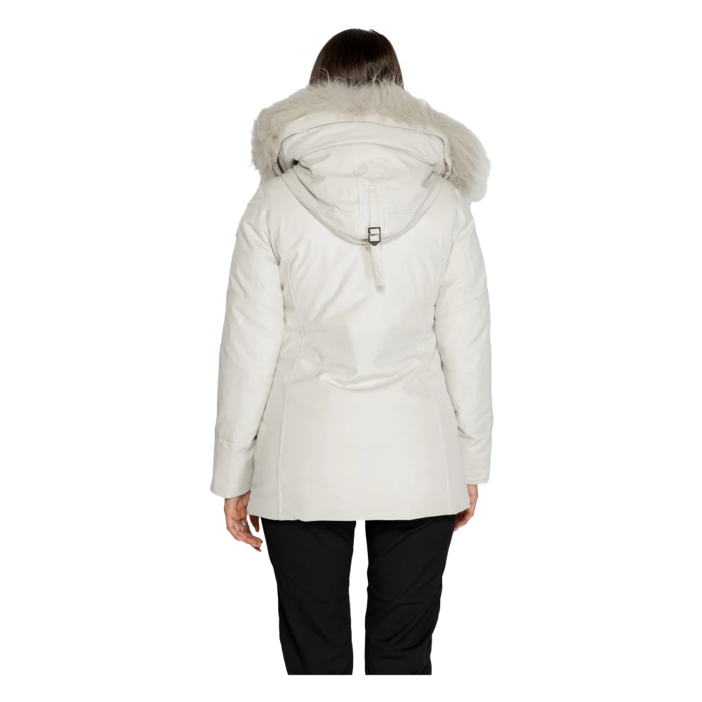 Blauer Witte Rits Hoodie Jas voor Vrouwen White Dames
