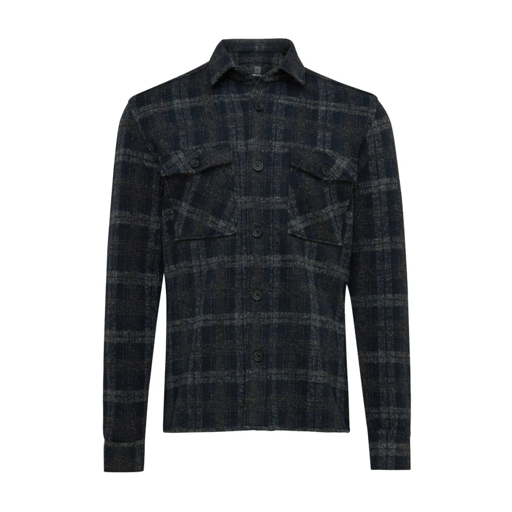 Genti Stijlvolle Overshirt Blue Heren