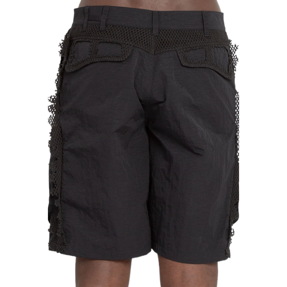 Heliot Emil Zwarte Sferische Cargo Shorts Black Heren