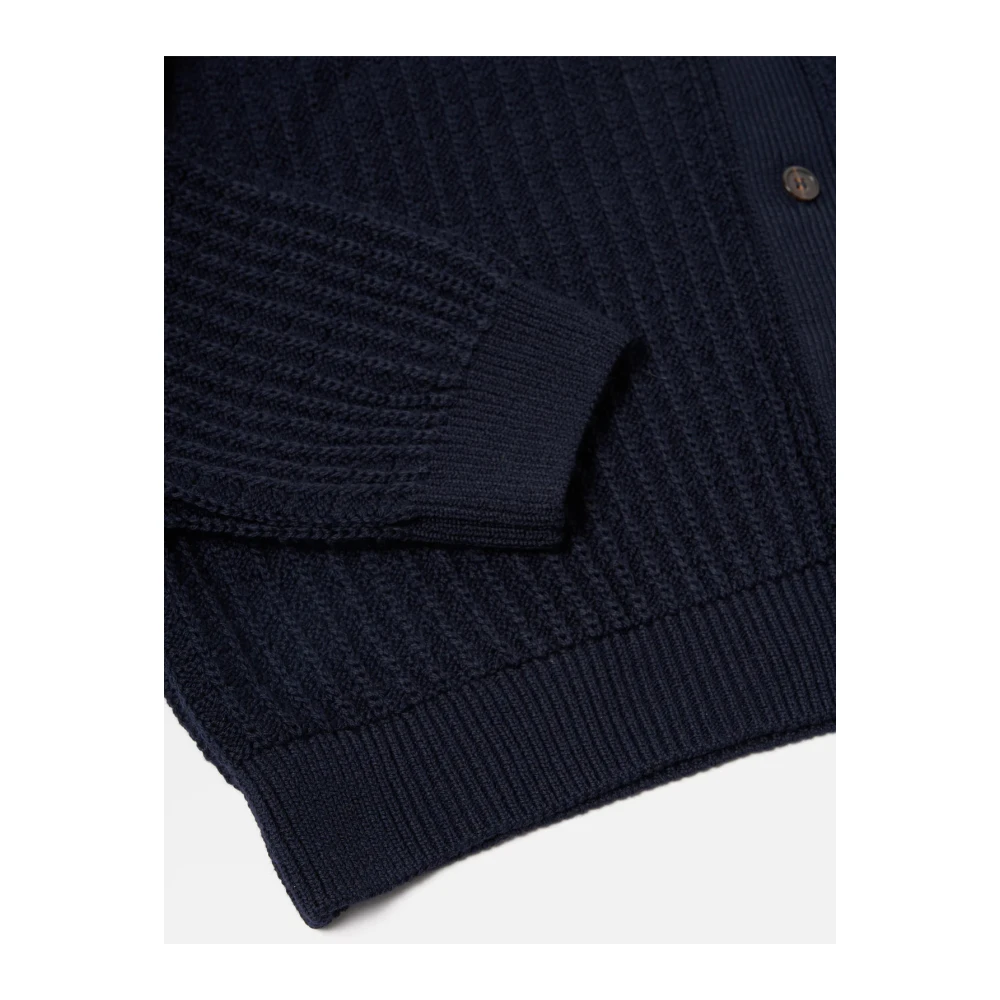 Universal Works Navy Merino Gebreid Jack Blue Heren