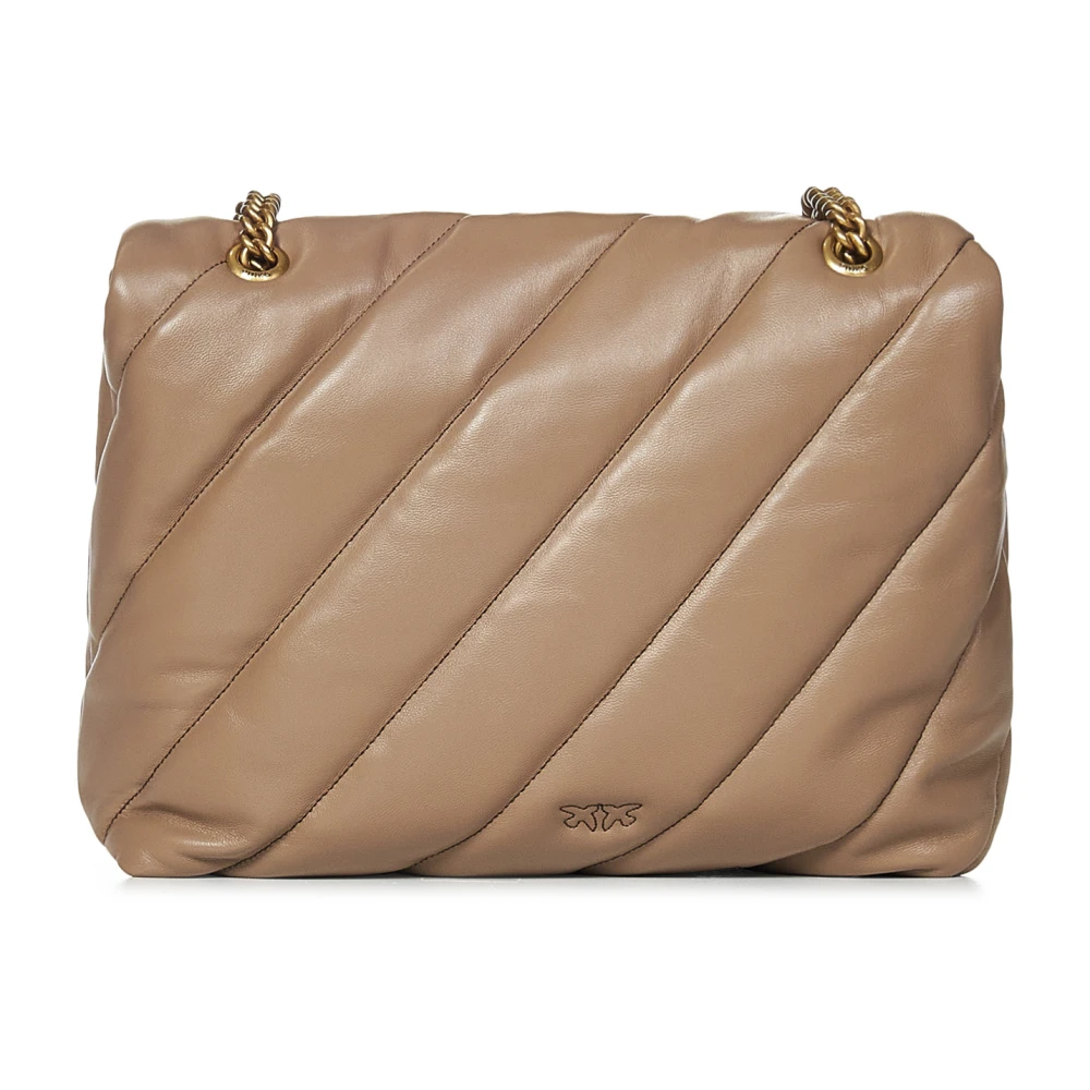 pinko Gewatteerde Beige Schoudertas Beige Dames