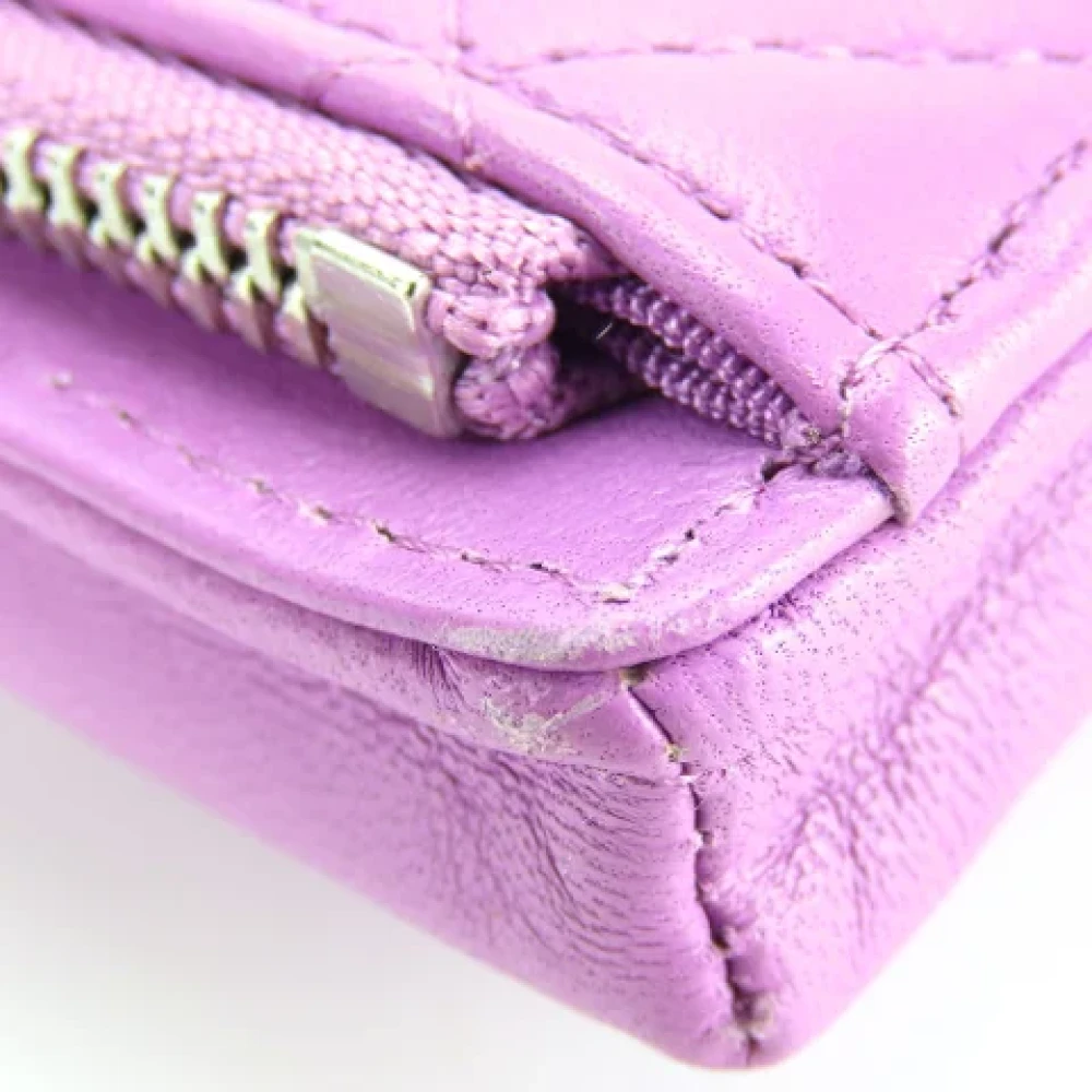 Chanel Vintage Pre-owned Leather crossbody-bags Purple Dames
