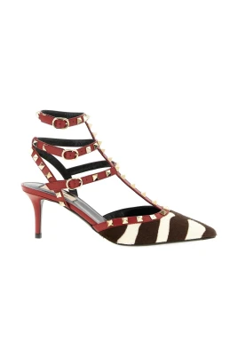 Rockstud Hair Calf Ankelrem Pump