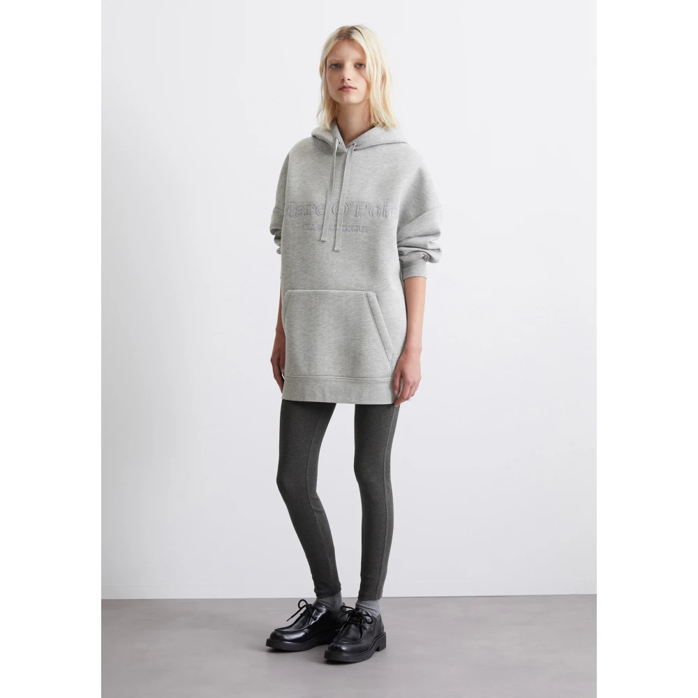 Marc O'Polo Scuba logo hoodie relaxed Gray Dames