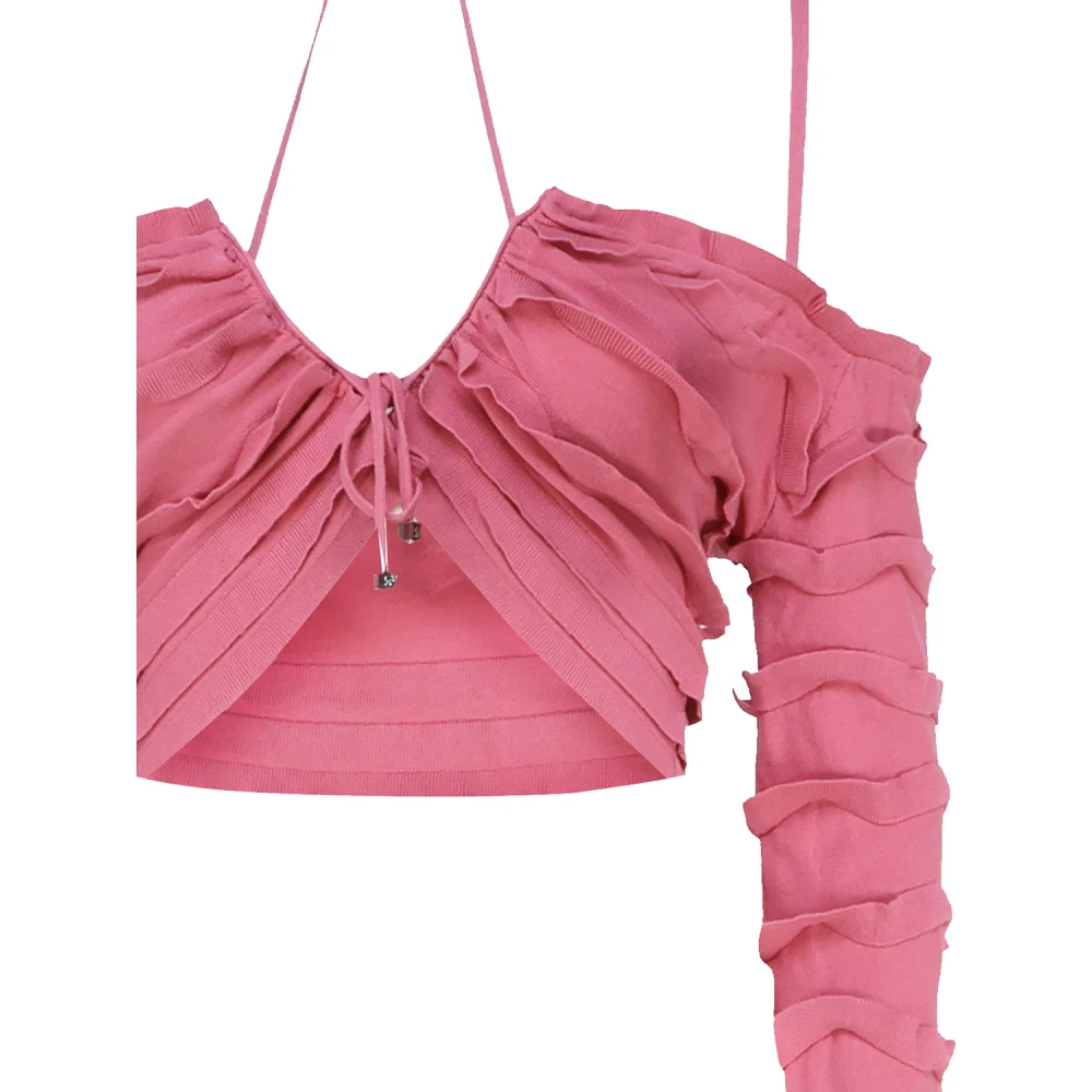 Blumarine Roze Ruffle Sweaters Pink Dames